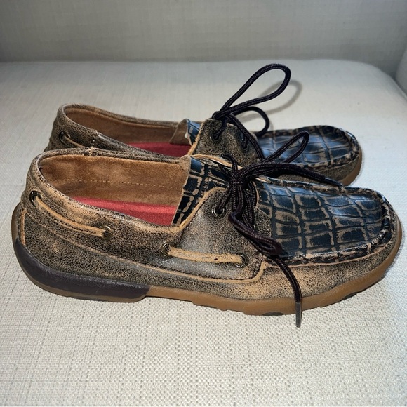 Twisted X Loafers Womens Leather Lace Up Antibacterial Washable Driving 5.5M - Picture 6 of 11